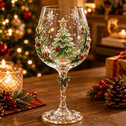 🔥🎁Christmas 3D Wine Glass Collection Gift Box Set✨