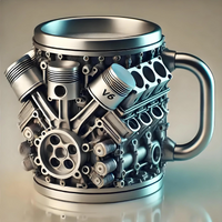 Silver V6 Engine Mug