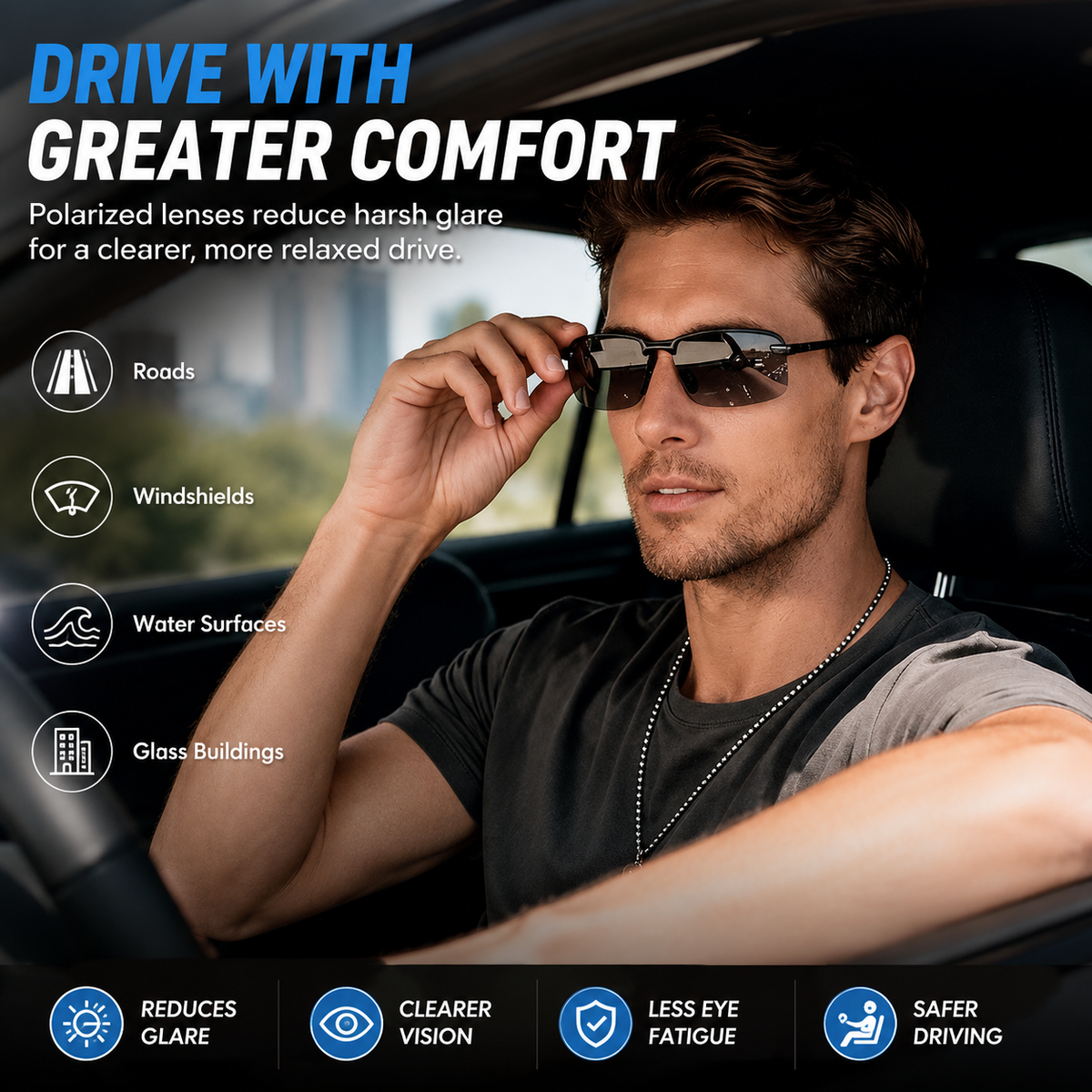 🕶️🚗Photochromic Sunglasses with Anti-glare Polarized Lens🚗🕶️