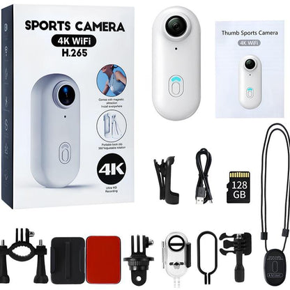 NUISK Tiny Thumb Camera: 128GB, 4K POV Video, Magnetic Mount