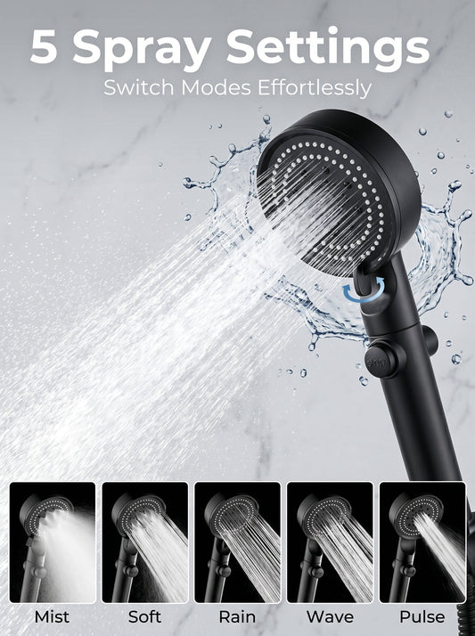 ✨ Father’s Day Special – Limited Time 30% OFF 💥 Large Panel Pressure Boost Shower Head with 5 Spray Modes & 360° Rotation