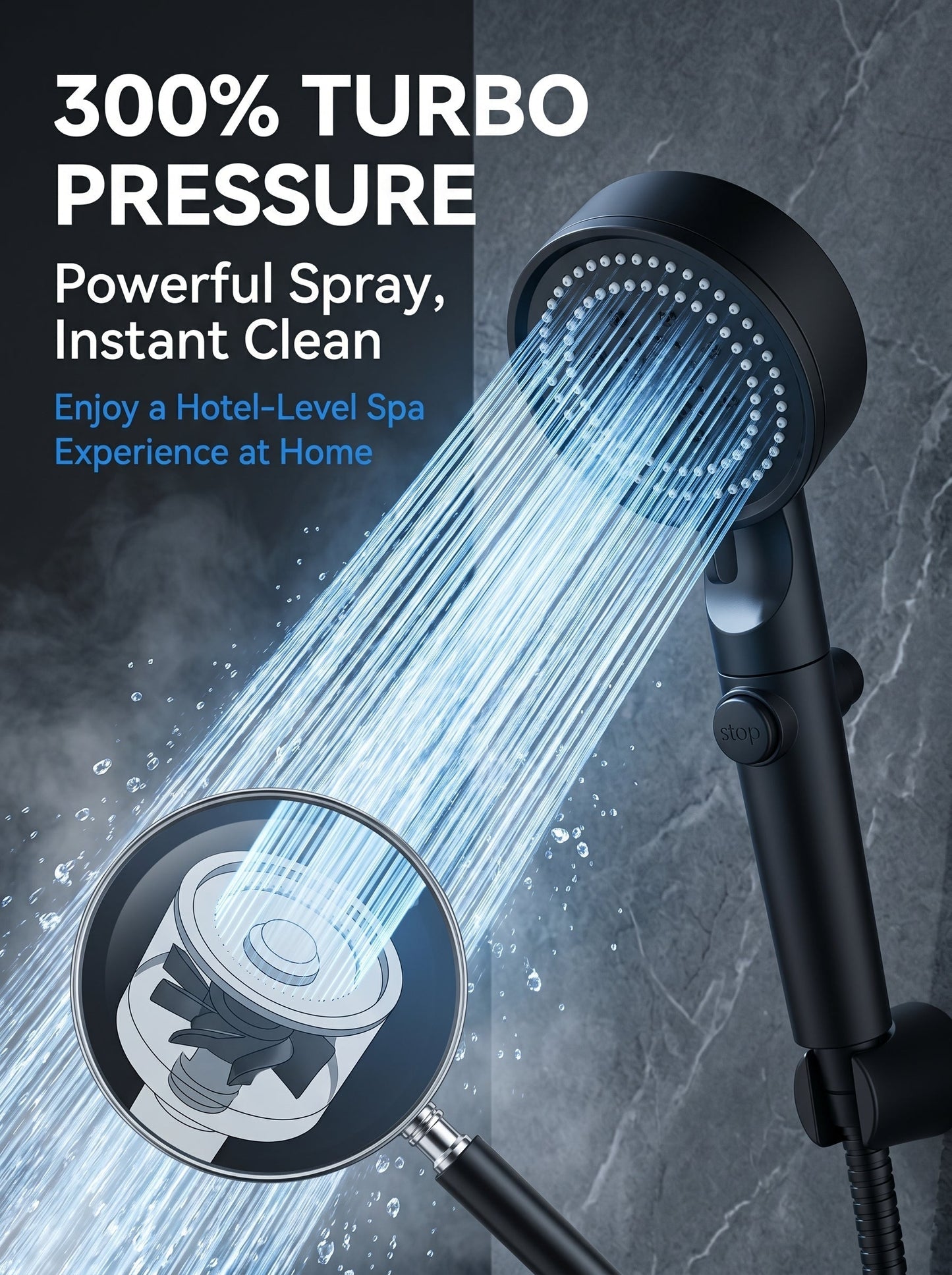 ✨ Father’s Day Special – Limited Time 30% OFF 💥 Large Panel Pressure Boost Shower Head with 5 Spray Modes & 360° Rotation