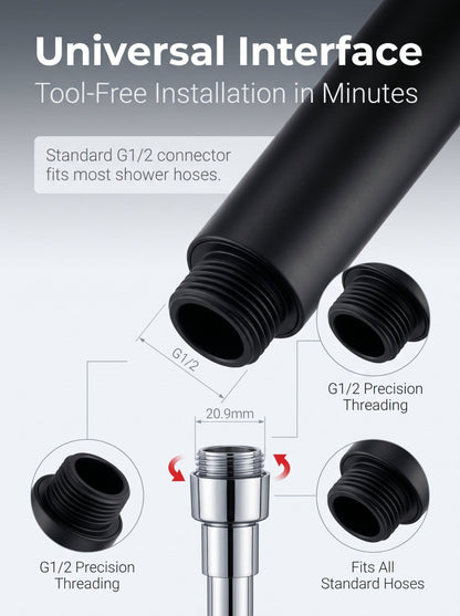 ✨ Father’s Day Special – Limited Time 30% OFF 💥 Large Panel Pressure Boost Shower Head with 5 Spray Modes & 360° Rotation